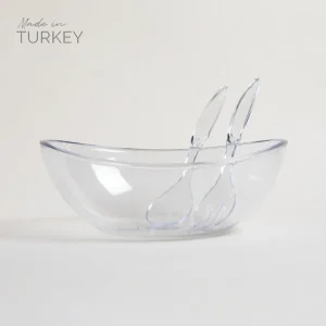 ENSALADERA CON CUBIERTOS DE ACRILICO GLA GLAS TRANSPARENTE 3300 ML