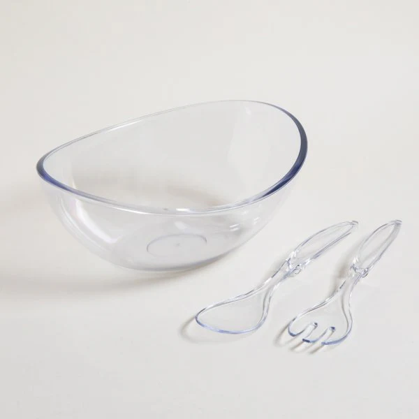 ENSALADERA CON CUBIERTOS DE ACRILICO GLA GLAS TRANSPARENTE 3300 ML - Imagen 3