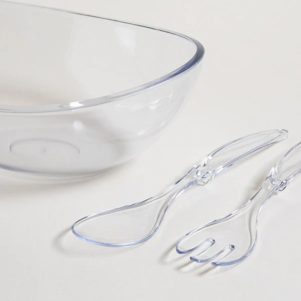 ENSALADERA CON CUBIERTOS DE ACRILICO GLA GLAS TRANSPARENTE 3300 ML - Imagen 4