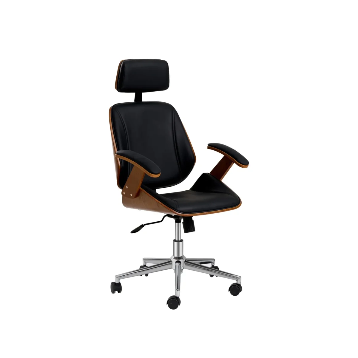 Sillón Miller gerencial tapizado en ecocuero con madera - Imagen 2