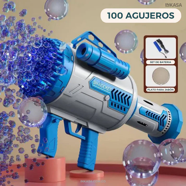 BUBBLEFUN: PISTOLA DE BURBUJAS ELÉCTRICA 🌈🔫 - Imagen 5