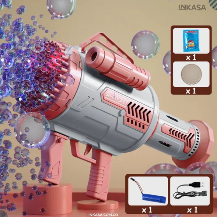 BUBBLEFUN: PISTOLA DE BURBUJAS ELÉCTRICA 🌈🔫 - Imagen 4