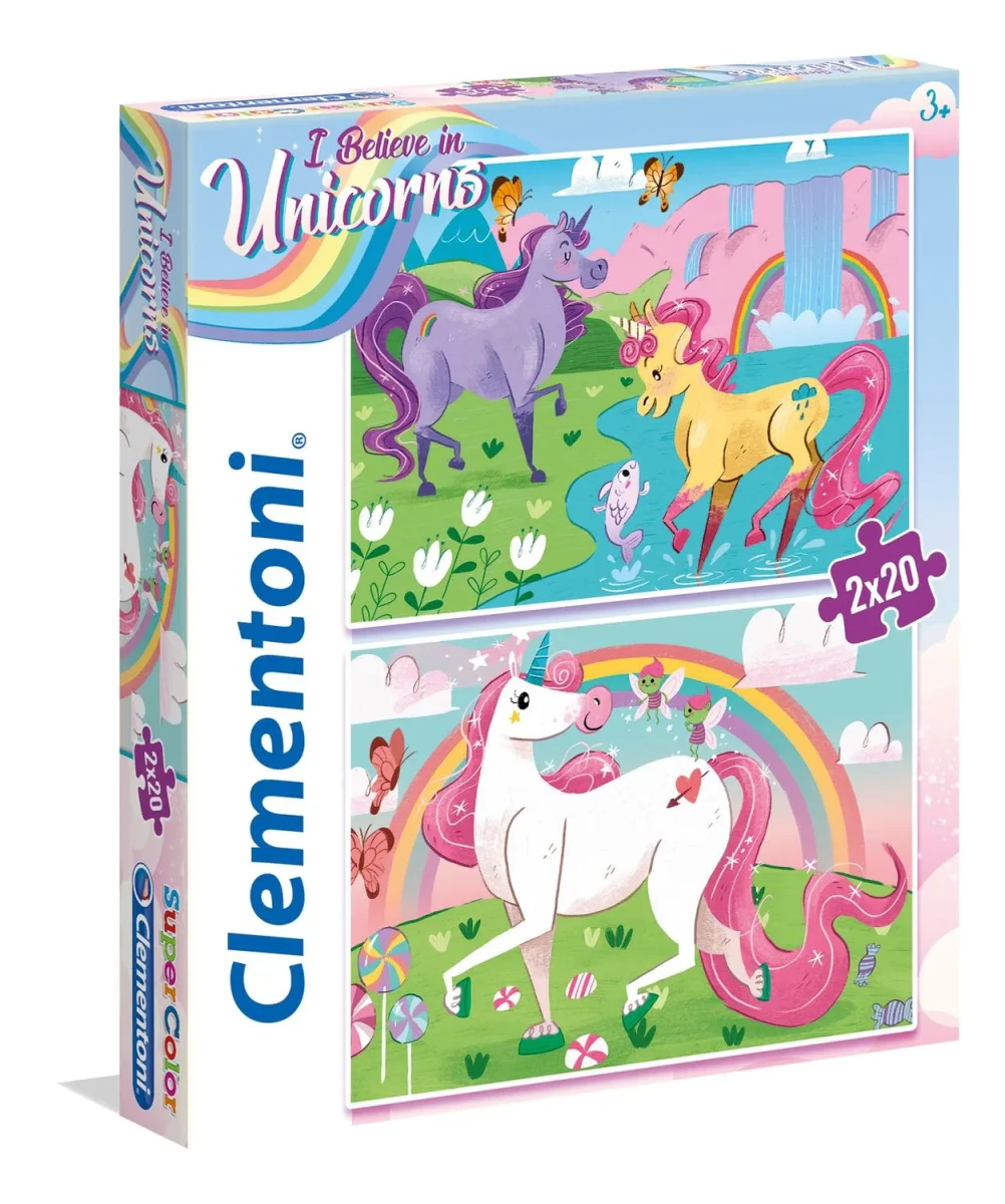 Rompecabezas 2X20 Brillant Unicornios Clementoni