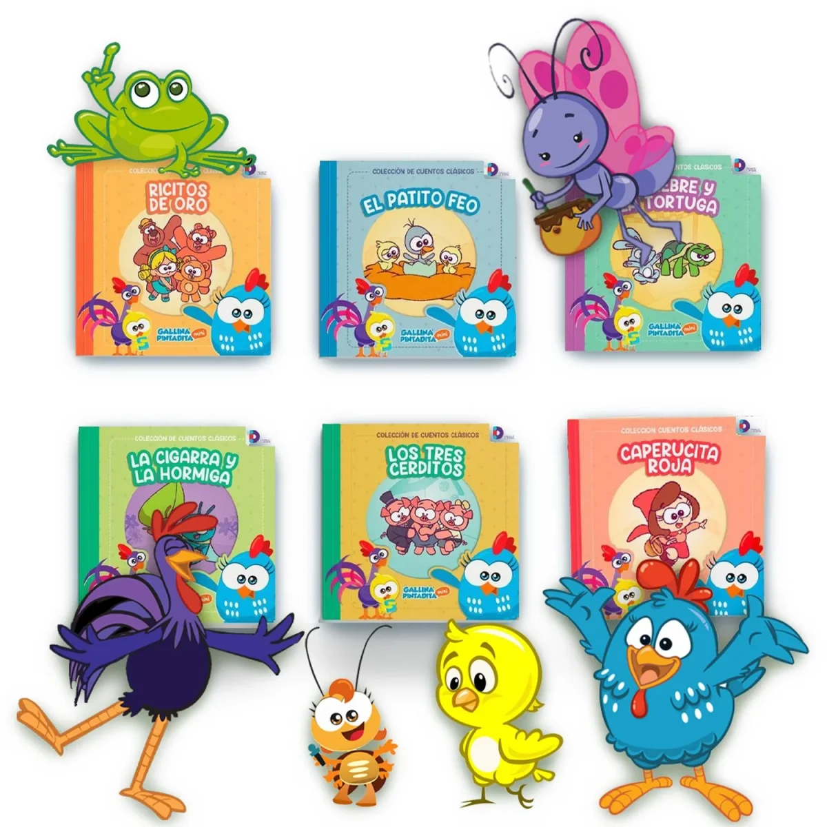 Colección De Cuentos Clasicos Infantiles: Gallina Pintadita – 6 Pz- Didactijuegos