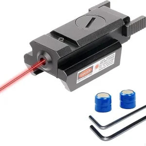 Mira Láser Roja de pistola de Alta Precisión con Montaje en Riel y Accesorios Incluidos