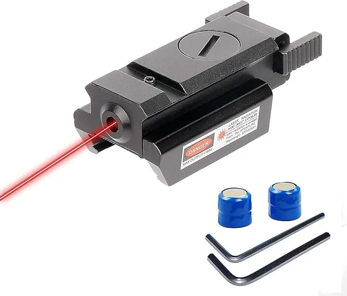 Mira Láser Roja de pistola de Alta Precisión con Montaje en Riel y Accesorios Incluidos