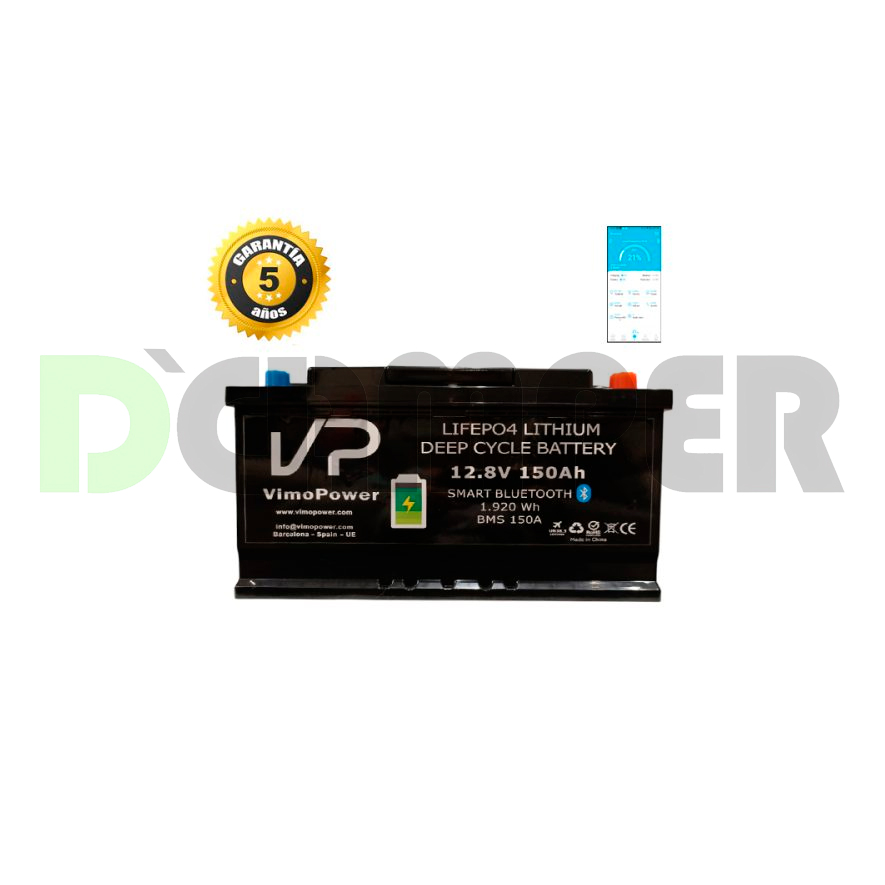 BATERIA LITIO 150AH LiFEPO4 VIMOPOWER BAJO ASIENTO CAMPER DUCATO/TRANSIT