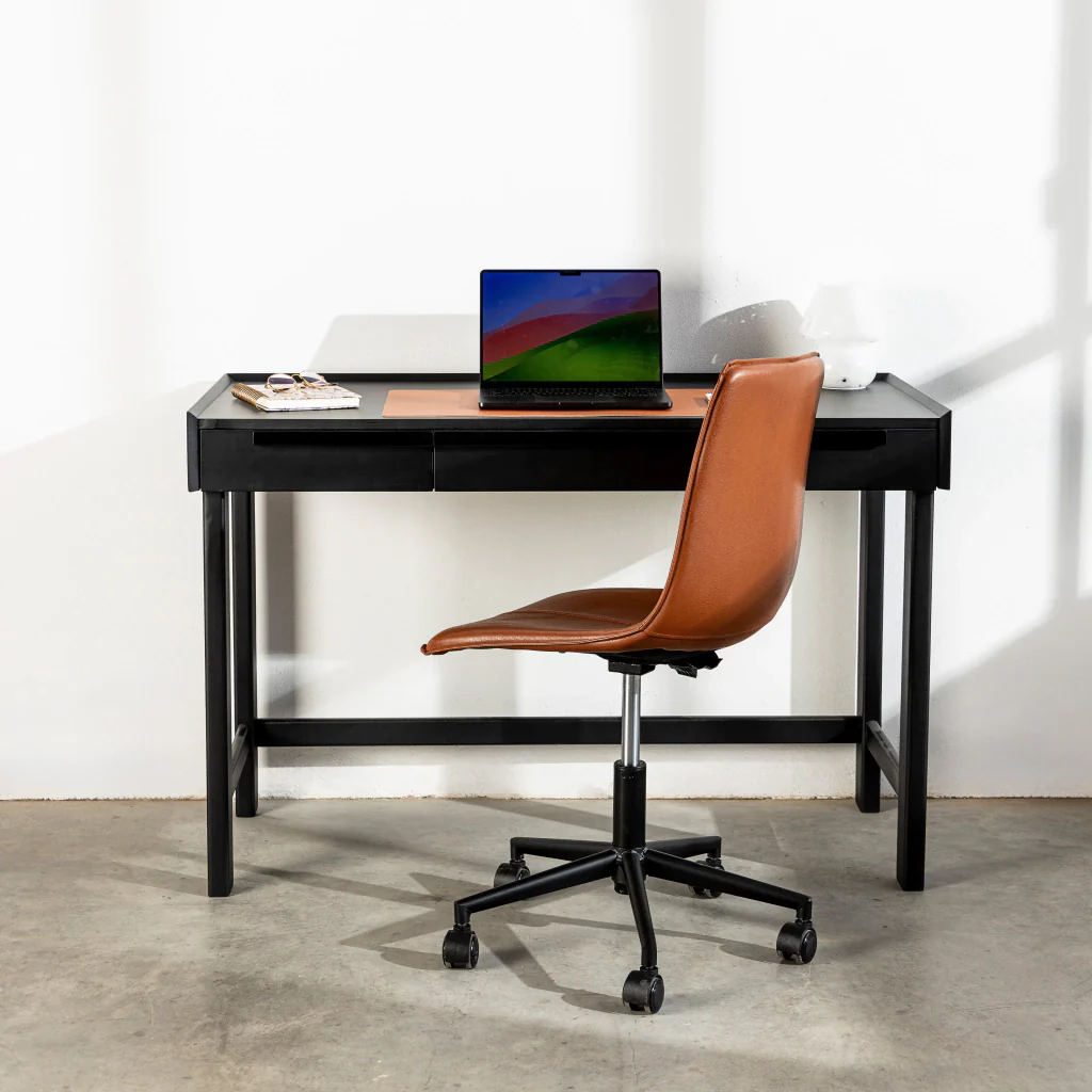 Escritorio Sharp de madera de álamo con cajones - Imagen 4