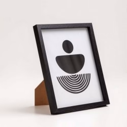 Portaretrato Simil Madera con marco Negro