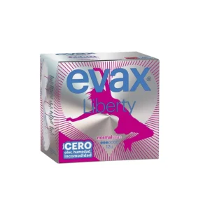 Compresas Evax Liberty Normal con Alas 12 unidades – Material Flexicel de Máxima Flexibilidad | Higiene Íntima Avanzada