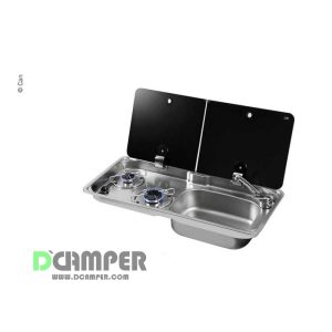 FREGADERO COCINA COMBI 2 FUEGOS CAN CON TAPA