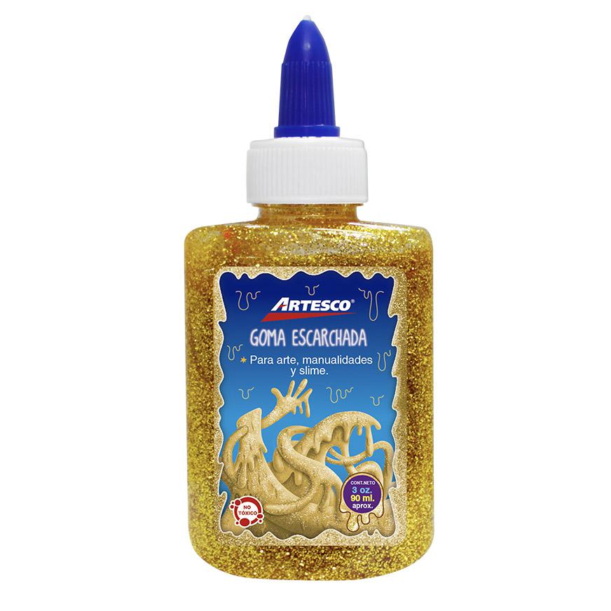 GOMA ESCARCHADA ARTESCO CON APLICADOR DORADO 90 ML