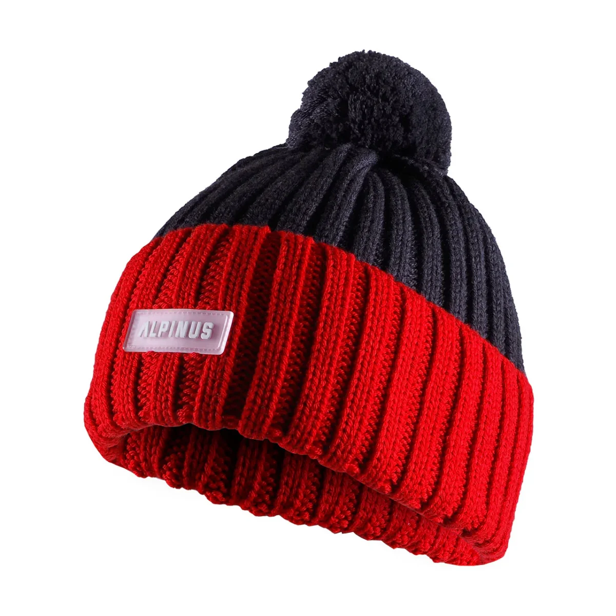 Gorro Alpinus Lana de Merino - A8-R - gris/rojo
